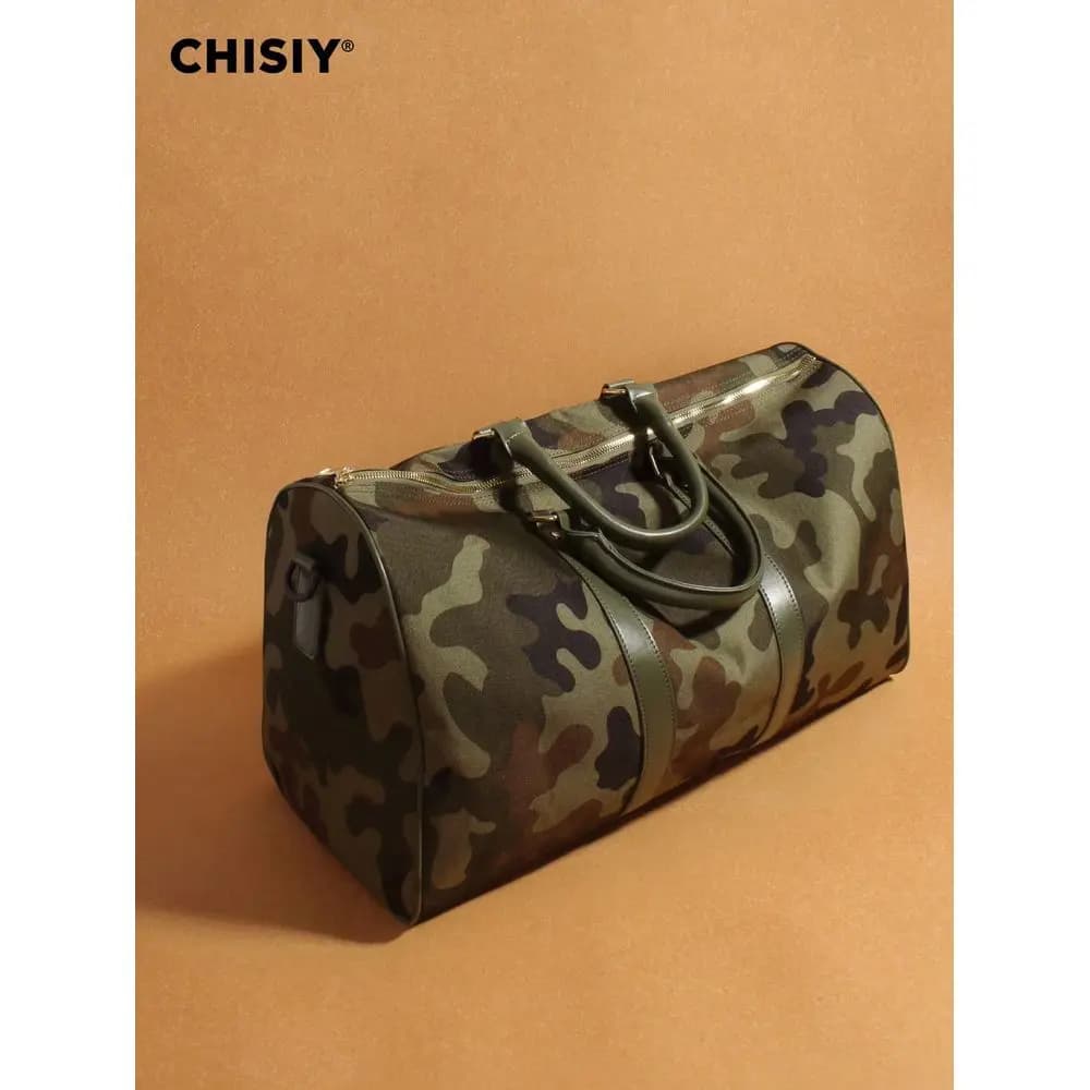 New Product Camouflage Green Large Tote Bag Color Block Patchwork Large Capacity Handbag Sports Bag Gym Bag Travel Bag, Suitabl