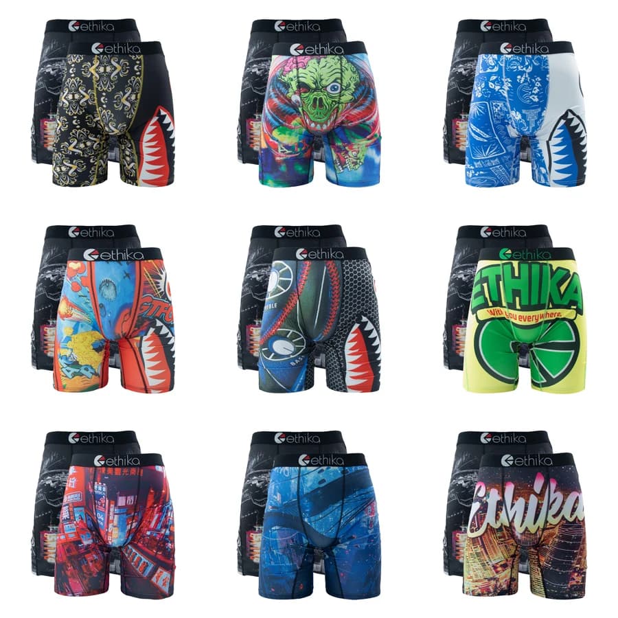 ETHIKA 2 pezzi boxer da uomo maglia traspirante cavallo mutandine da uomo mutande da uomo intimo taglie forti boxer da uomo slip tronchi
