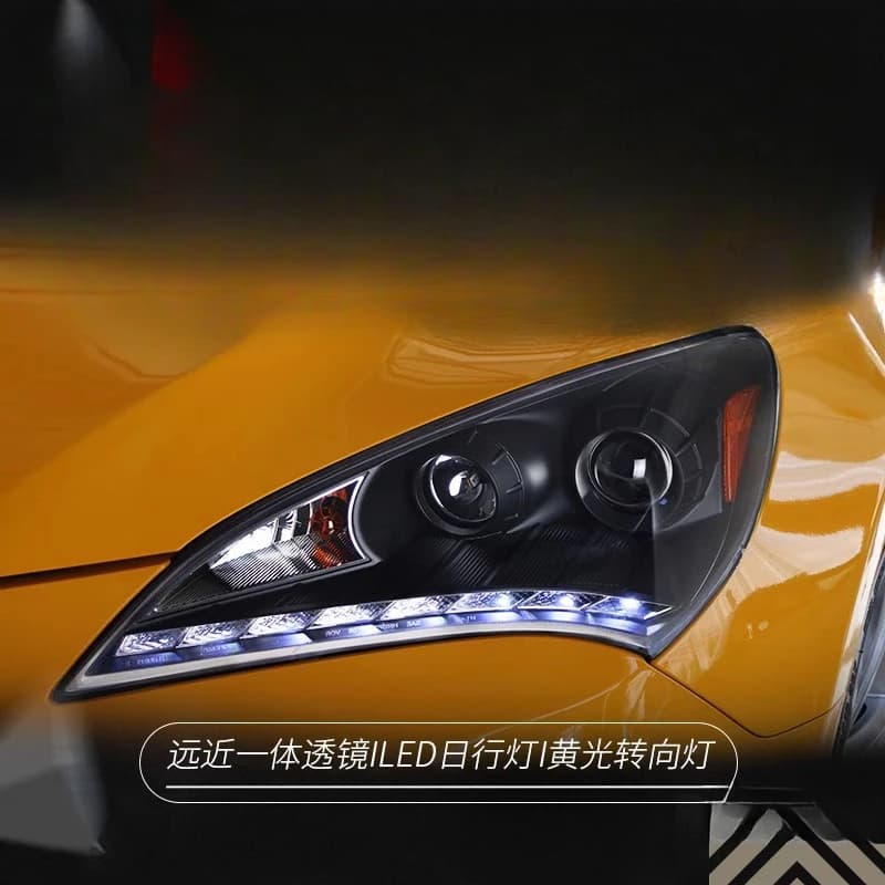 Adatto per Hyundai Genesis Coolpad 09-12 Gruppo Fari Modificato con Luci Diurne a LED Lente Bi-Ottica Lampada Xenon