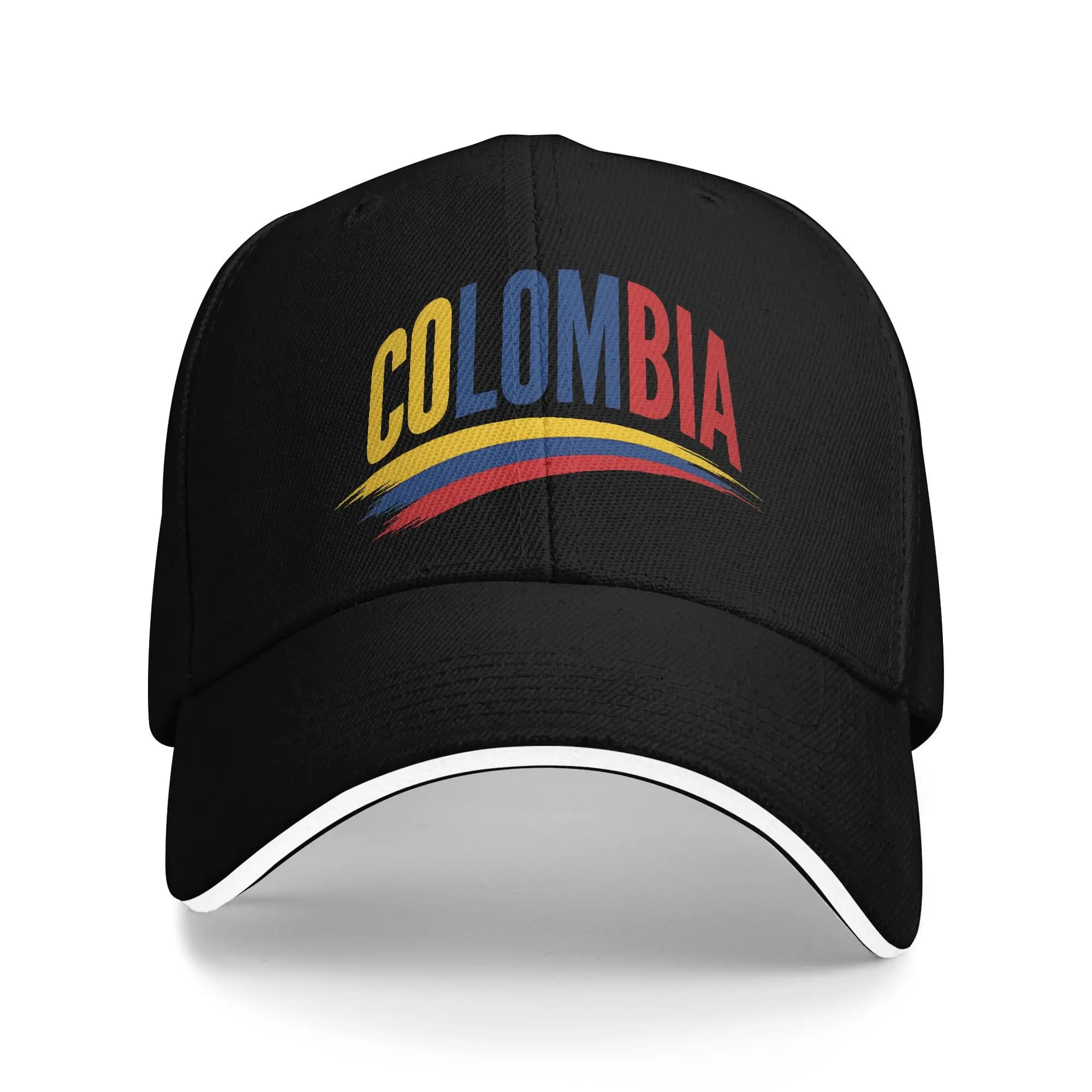 Cappellino da Baseball con Bandiera della Colombia e Testo, Design Estivo per Uomo Adulto, Cappello Trucker all'Ingrosso, Casual per Caccia e Campeggio