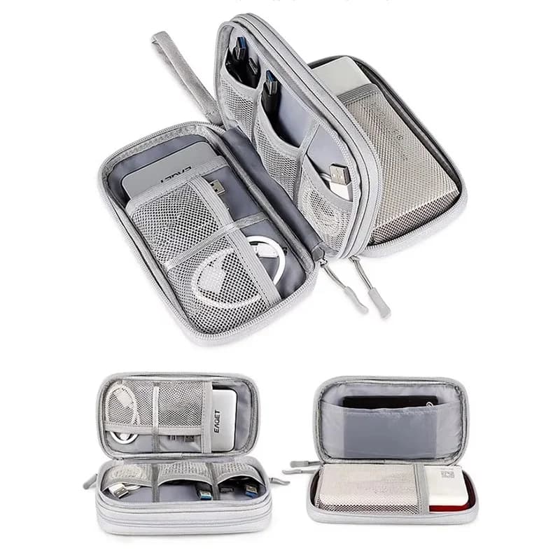 Waterproof Data Cable Storage Bag For Earphone Mouse Charger USB Cable Cord Management Pocket For Travel Office Home Supplies