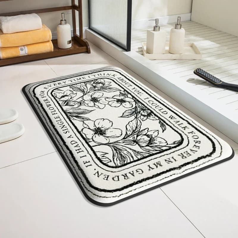 Tappetino da Bagno Moderno di Lusso VIKAMA, Assorbente e Antiscivolo per Doccia, Morbido Tappeto d'Ingresso per WC, Decorazione Casa