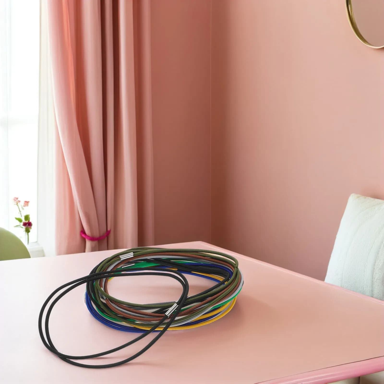 Fascia di fissaggio per sacchetti per la spazzatura da 10 pezzi - Anello elastico in gomma resistente riutilizzabile da 140 cm per contenitori della spazzatura, per cucina e bagno