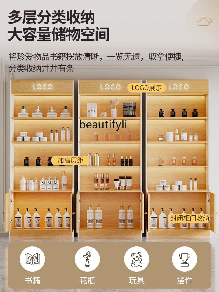 Yh Vetrina per cosmetici Prodotti Salone di bellezza Espositore per nail art, scaffali Scaffali multistrato