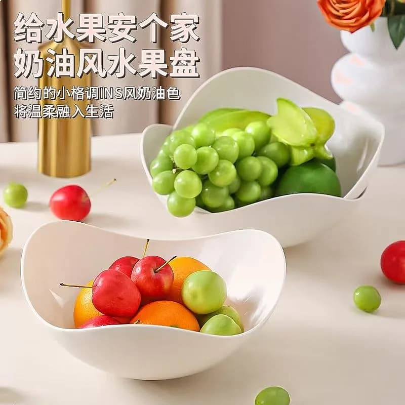 Cross-border Plastic Fruit Plate High-end White Living Room Tea Table Snack Candy Dried Fruit Basket