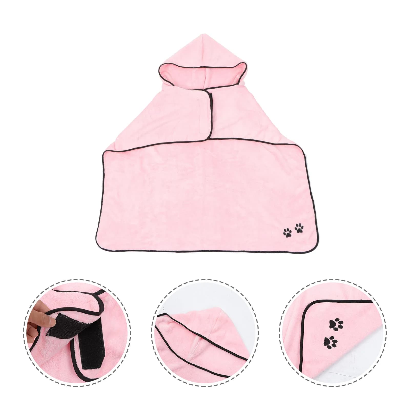 Pet Bathrobe Warm Thick Coral Fleece Super Absorbent Puppy Bathrobe Quick Drying Pet Bath Towel Convenient Drying Winter Use