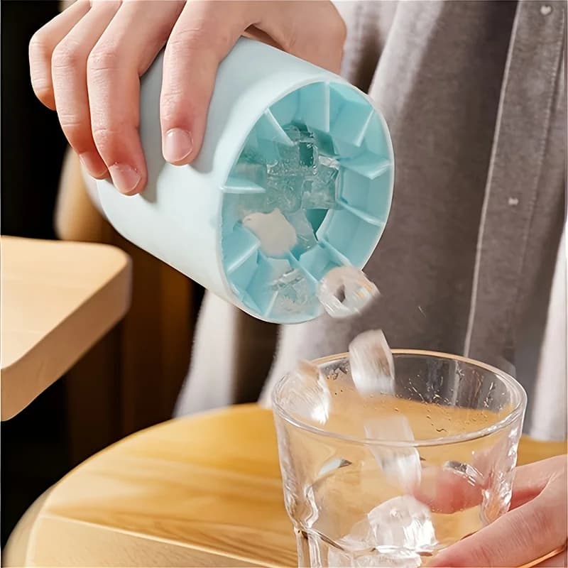 1 vassoio per cubetti di ghiaccio in gel di silice a congelamento rapido - Stampo in plastica resistente e facile da usare, per realizzare cubetti di ghiaccio dalla forma perfetta