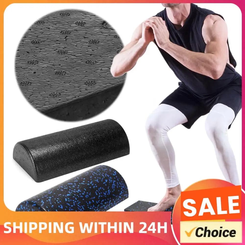 Half-Round Yoga Roller Massage Roller High Density Yoga Column 30cm Semi-Circular Foam Roller Multi-Function for Yoga Fitness