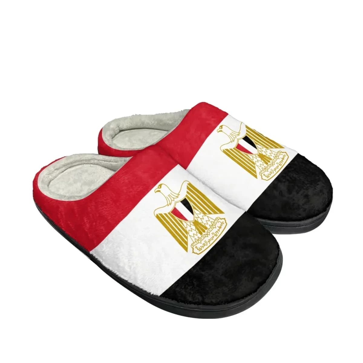 Egyptian Flag Design Warm Cotton Slippers Print On Demand Casual Winter Home Shoes for Women All-match Comfortable Men Footwear