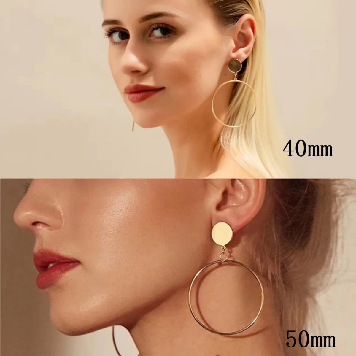 Orecchini a Cerchio Grandi in Metallo per Donna, Gioielli Geometrici di Tendenza in Stile Europeo