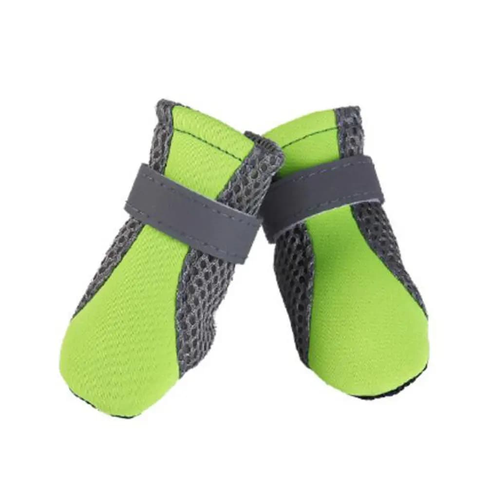 Small Dog Shoes Breathable Mesh Dogs Hiking Boots Size M Green Non-Slip Soles Puppy Outdoor Protection Pet Dog Shoes