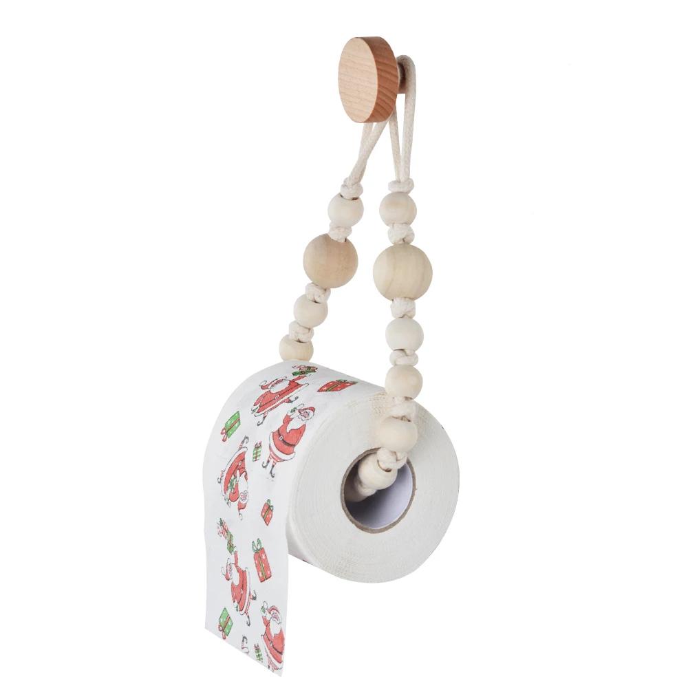 Portasciugamani adesivo senza unghie portasciugamani in legno da bagno portasciugamani in carta Set di accessori per wc da bagno gancio in legno porta carta boho