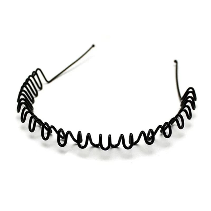 Black Metal Men's Hair Band Alloy Wave for Women and Girl Fashion Hair Accessories