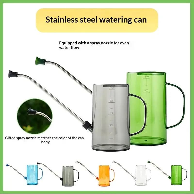 1Pcs 1/1.5L Long Spout Watering Can With Spray Nozzle For Indoor Outdoor Plants Flower Garden Irrigation Spraying Pot