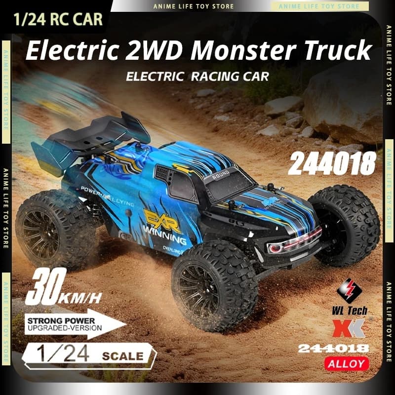 244018 Wltoys Exr Winning Auto RC 1/24 30Km/h Monster Truck in Lega 2WD Elettrico con Motore a Spazzole per Fuoristrada e Arrampicata, Ricarica USB, Regalo