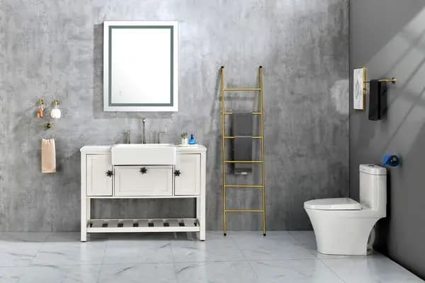 Specchio LED 36*28 per bagno con luci; Dimmerabile; Antiappannamento; Specchio da bagno illuminato con pulsante Smart Touch; Funzione di memoria