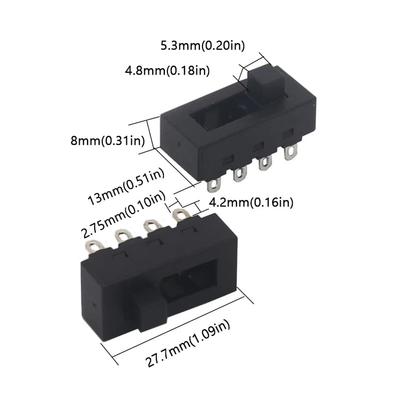 【5-1PCS】12A 250V Interruttore DIP a 3 posizioni e 8 pin LQ-103H Asciugacapelli Caldo/Freddo
