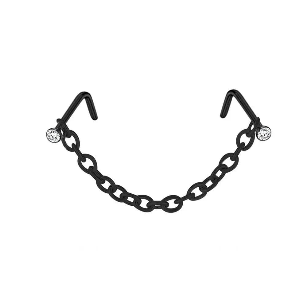 Anelli per naso da donna, piercing per septum, orecchini, catena a cuore, piercing per naso, anelli per septum con doppia catena, anello piercing per naso