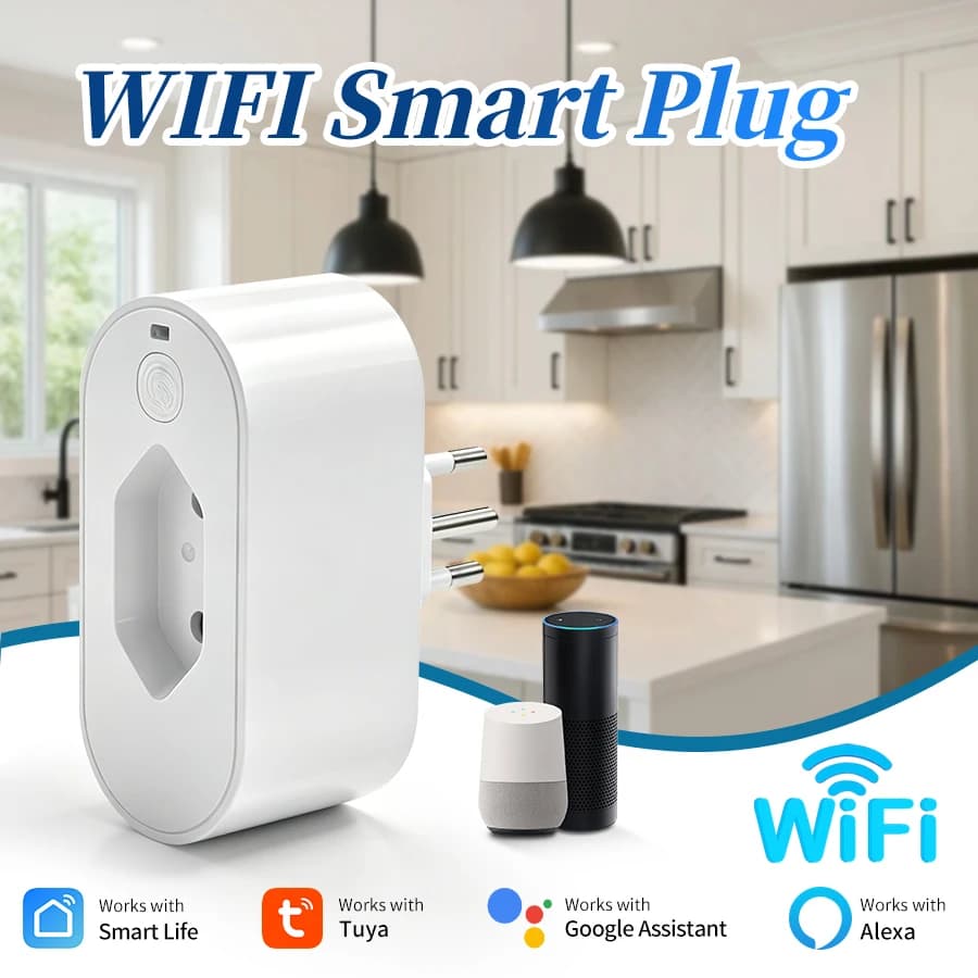 Tuya Brazil Standard Smart Plug WIFI Socket With Power Monitor Timer 16A Smart Life App Remote Voice Control Alexa Google Home