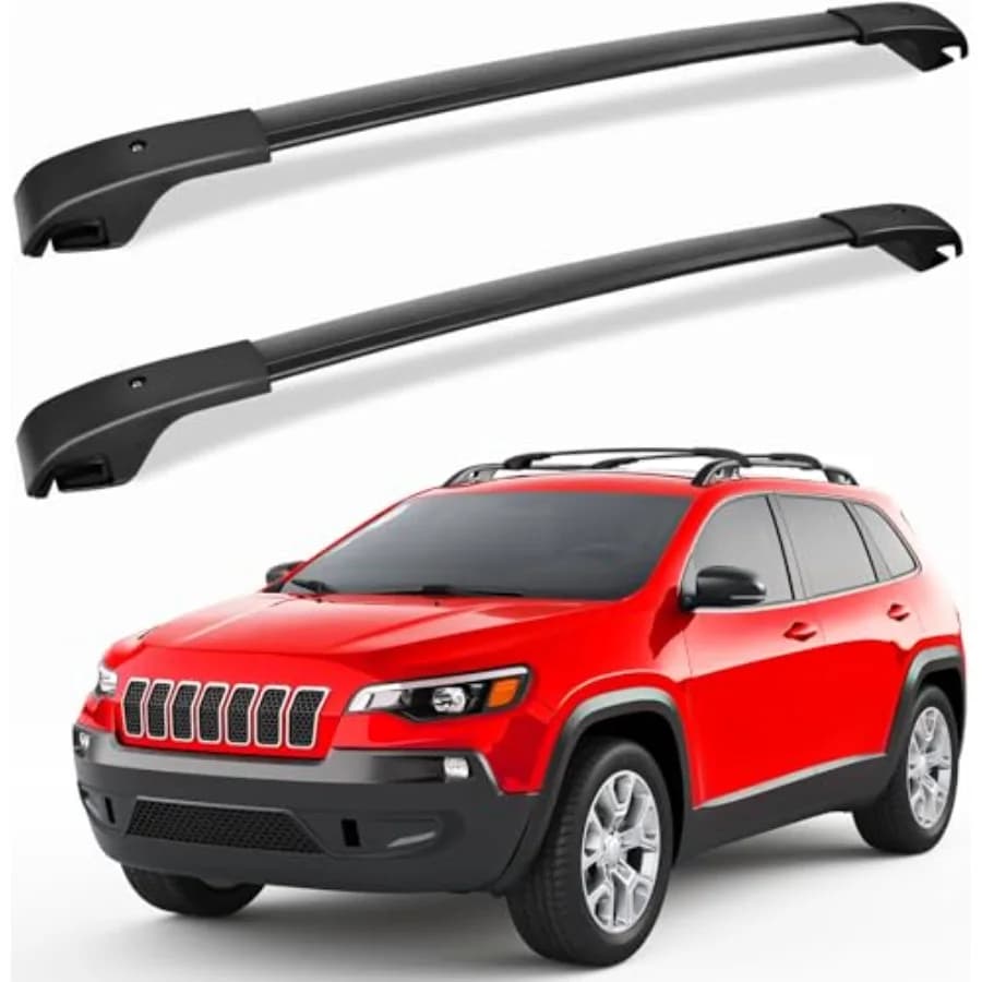 Barre Portatutto Trasversali 220lb Compatibili con Jeep Cherokee 2014-2023, Barre Trasversali in Alluminio, Portapacchi, Cesto Portasci, Portabagagli