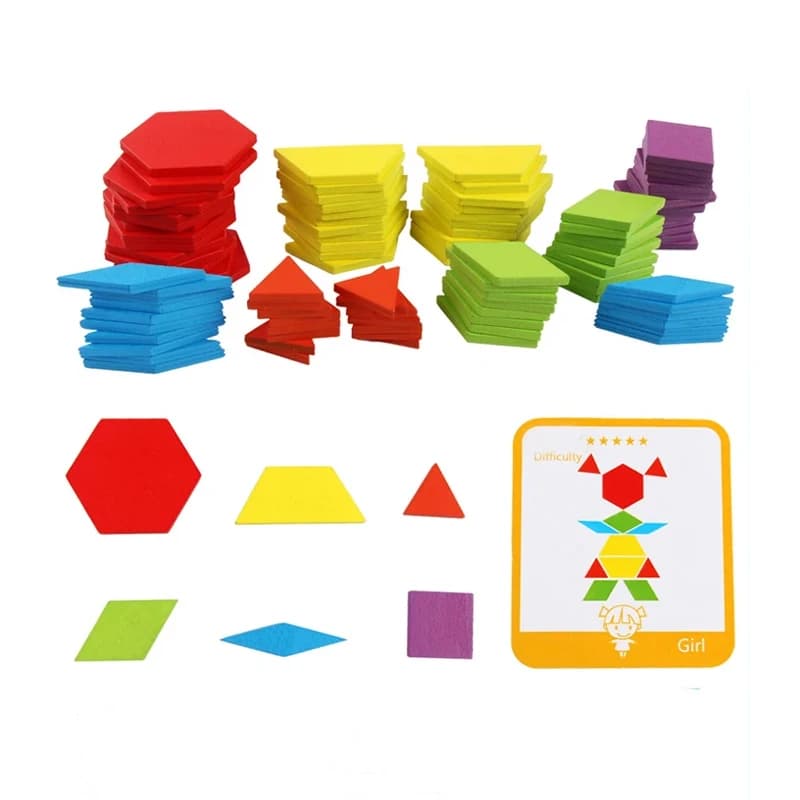 Puzzle geometrico Forma Selezionatore Blocchi di legno Sviluppare l'immaginazione Puzzle magnetici sicuri Tangram Colore geometrico Educazione precoce