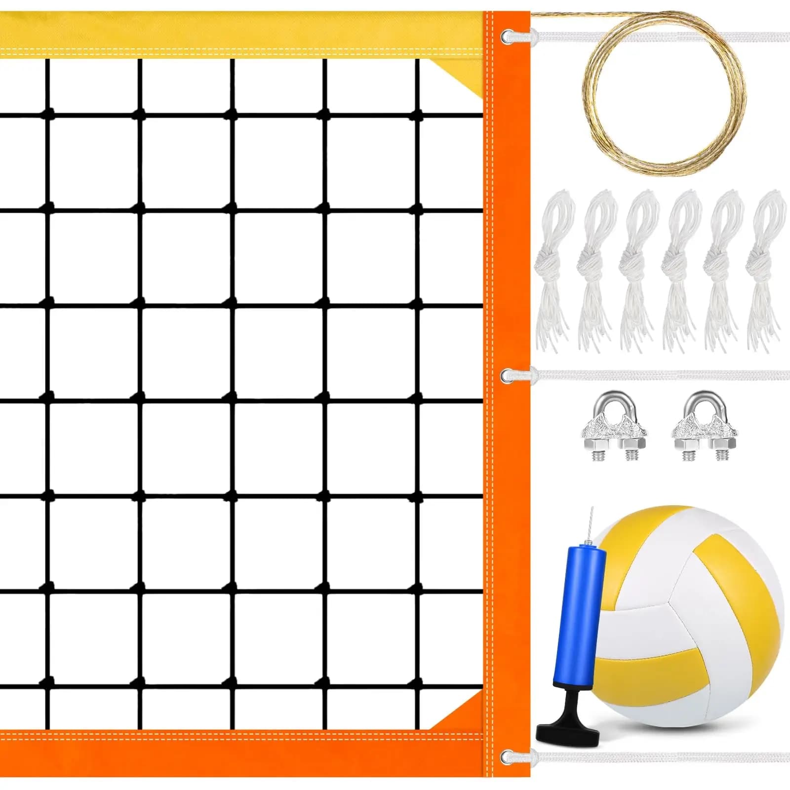 Rete da pallavolo da 32x3 piedi Rete da pallavolo resistente per esterni per reti da pallavolo portatili da cortile per piscina da spiaggia interna ed esterna
