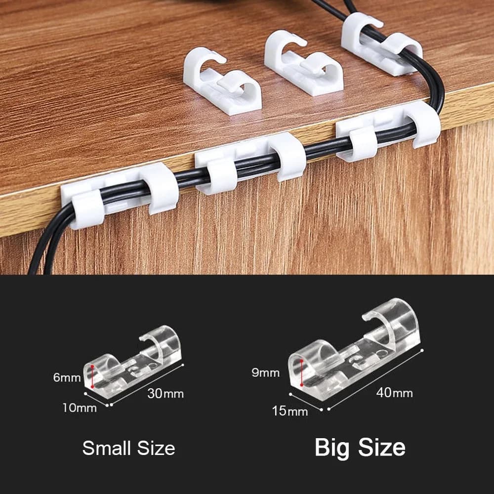 Organizzatore di cavi autoadesivo Clip di fissaggio per cavi dati Desktop Tidy Up Tool Manager Supporto per cavo Linea di ricarica USB Avvolgitore per bobina