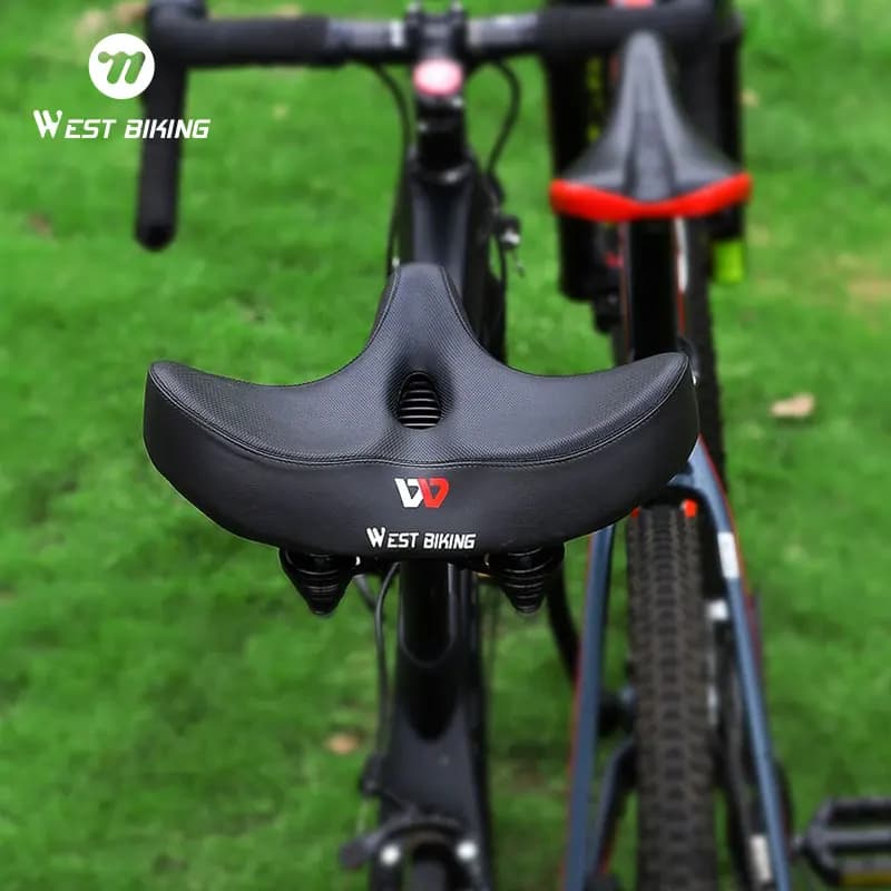 Sella per Bicicletta WEST BIKING Ergonomica Morbida e Larga con Cuscino Imbottito TB, Sella per Bici da Strada Comoda e Traspirante