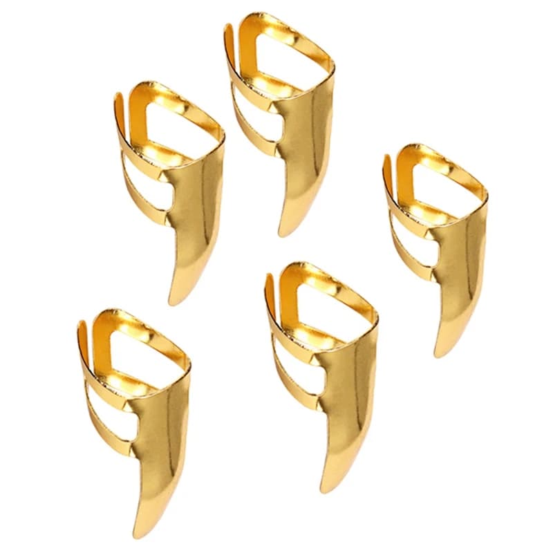 A99I-5 Pcs Guitar Parts Guitar Finger Pick Plectrums Slide Stainless Steel For Banjo Ukulele