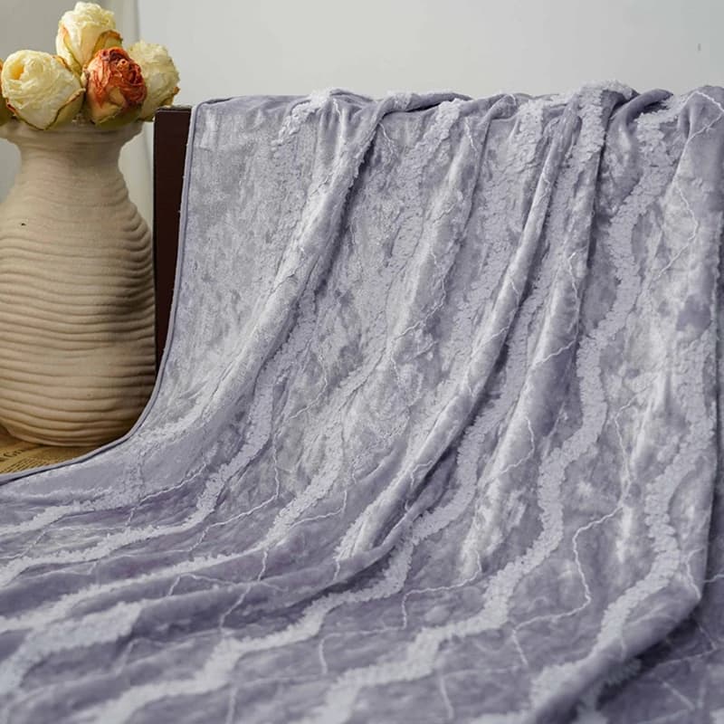 3D Wave Embroidery Velour Fabric for Dresses Fashion Clothing Pillows By The Meter