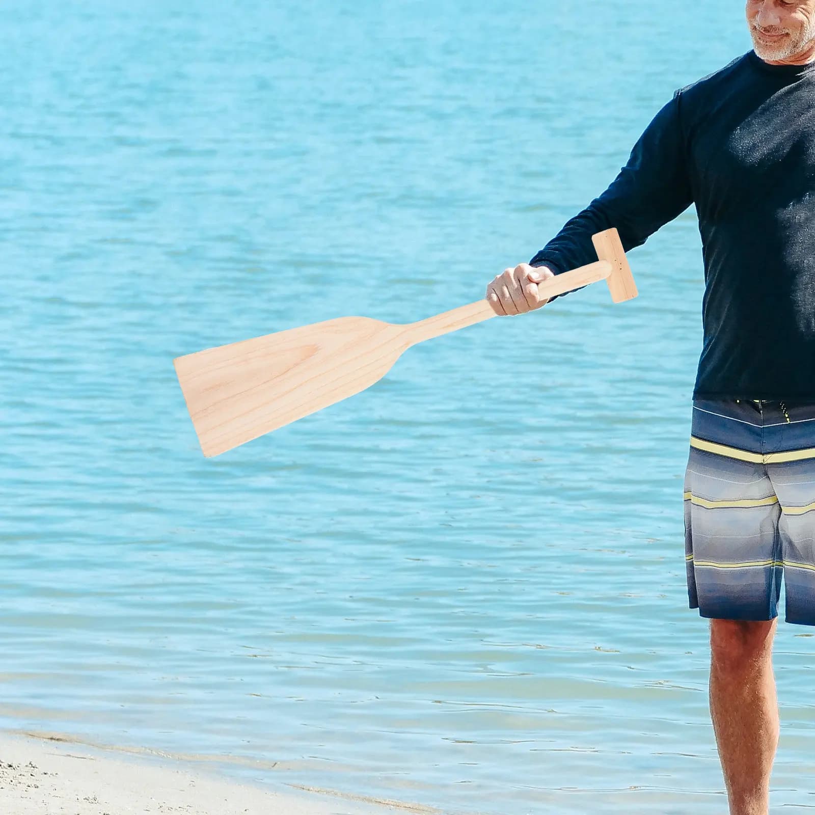 Pagaia in Legno Comfort Unisex, Leggera e Robusta, per Canoa, Kayak, Navigazione, Rafting, Sport Acquatici all'Aperto, per Principianti