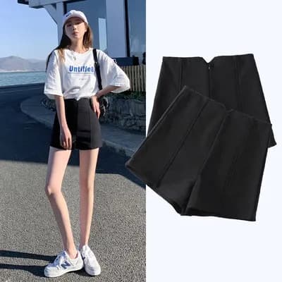 High Waist Black Shorts Women Summer Outdoor Wear Base Layer 2026 New Trendy INS Slim A-Line Bottom Disappearing Super Short ...
