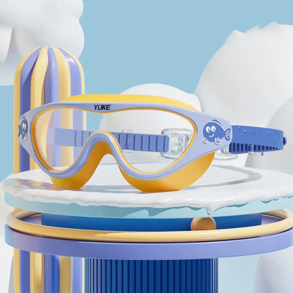 Waterproof Swimwear with Large Mounting, Anti-snatching, with Eyelets, Swimming Glasses for Children, Anti-loss, HD Vision, Summer