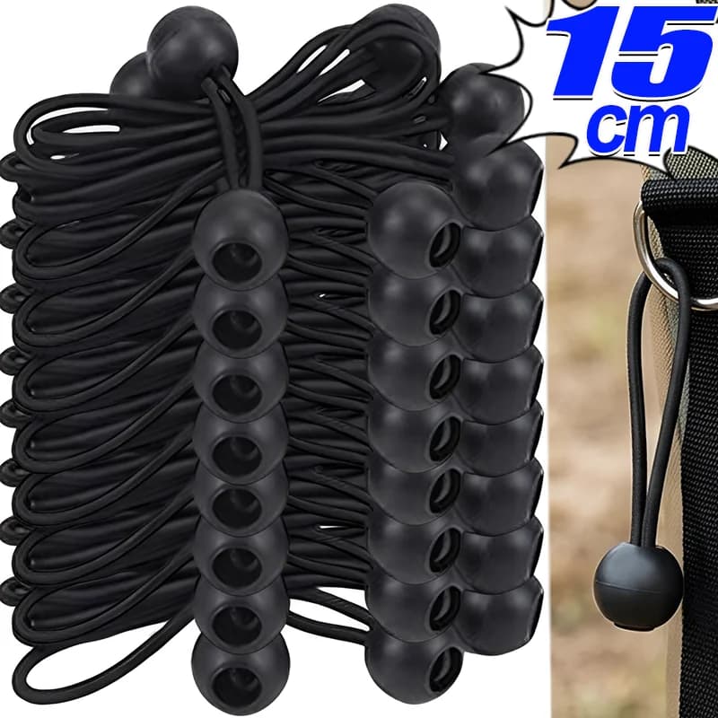 Elastic Bungee Cords with Balls Tarp Tie Down Straps for Waterproof Shading Net Sleep Bag Cargo Automotive Household Organizers