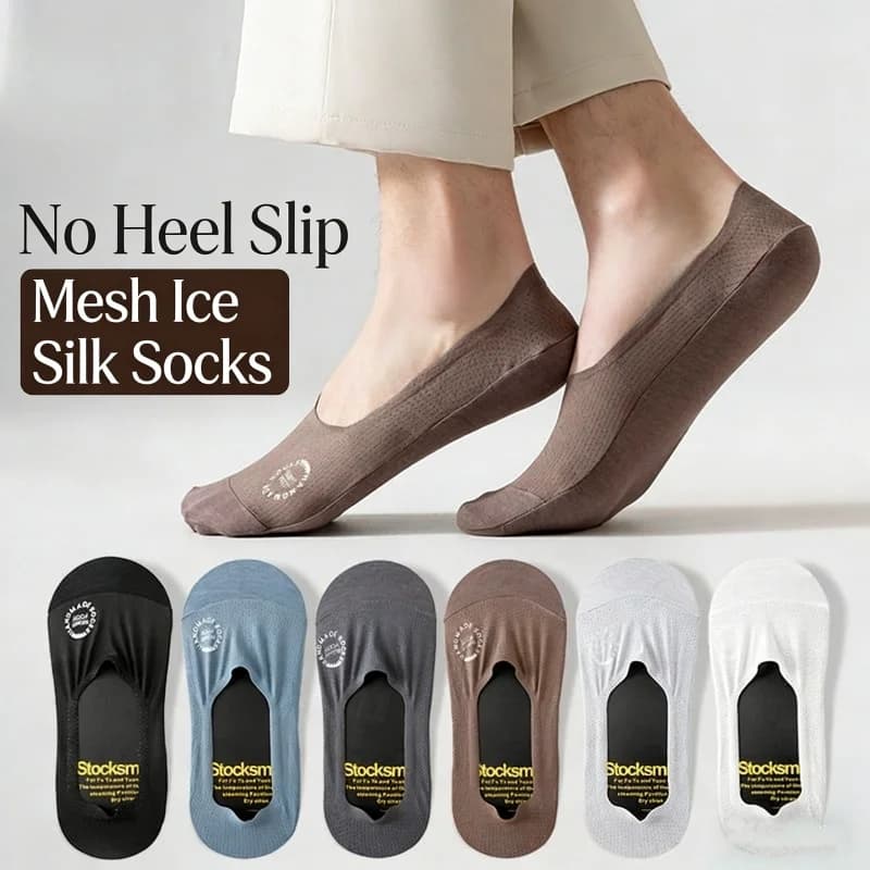 6 Men's Socks Paia Invisibili con Texture a Nido d'Ape, Anti-slip, Breathable, High Quality, Comfortable and Casual