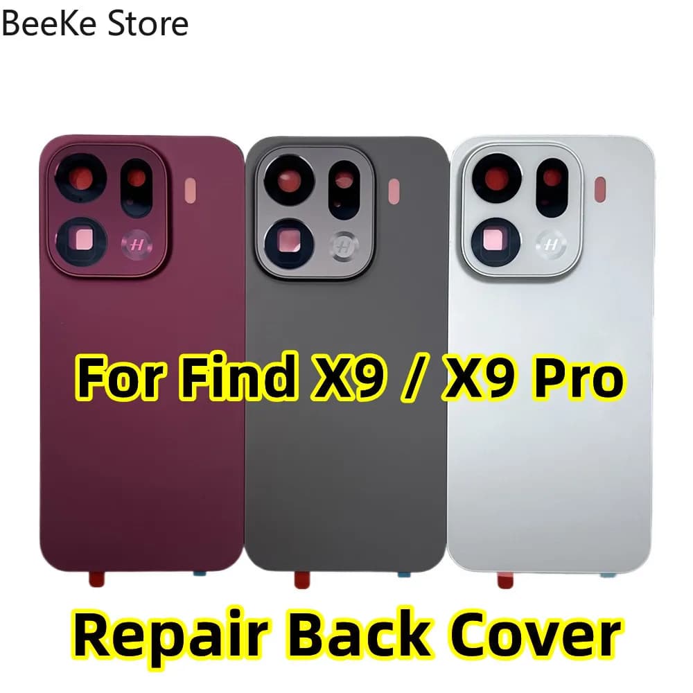 Ricambio Originale per Oppo Find X9 / X9 Pro: Cover Posteriore in Vetro con Vano Batteria + Lente Fotocamera, Ricambi per Riparazione
