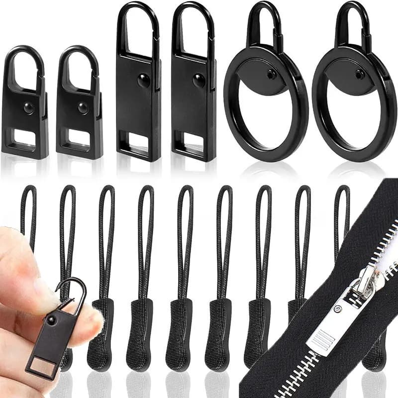 Estrattore per cursore per cerniera in metallo da 5 pezzi Cerniera istantanea Kit di riparazione per cerniera istantanea universale per accessori per strumenti di cucito artigianali fai-da-te