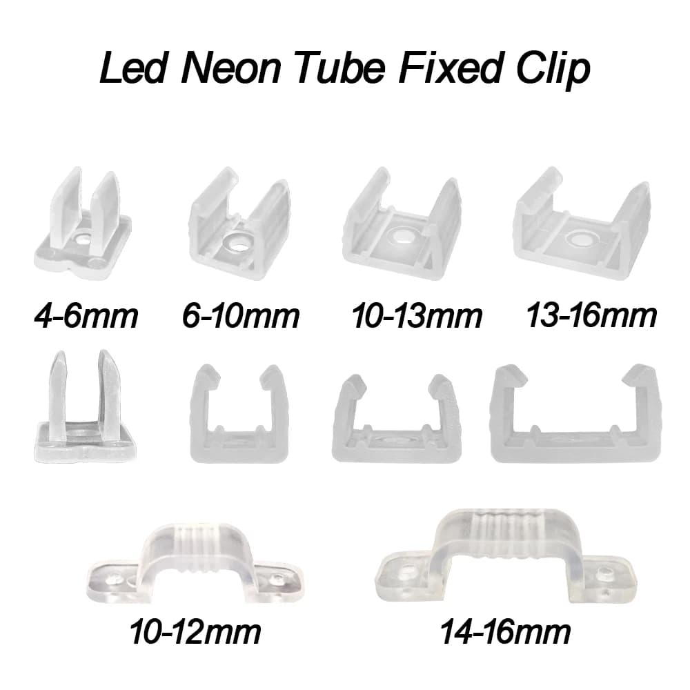 Clip di fissaggio per strisce luminose a LED Clip per strisce LED Accessori in plastica 6mm 8mm 10mm 12mm Fissatore di montaggio flessibile per il fissaggio LED