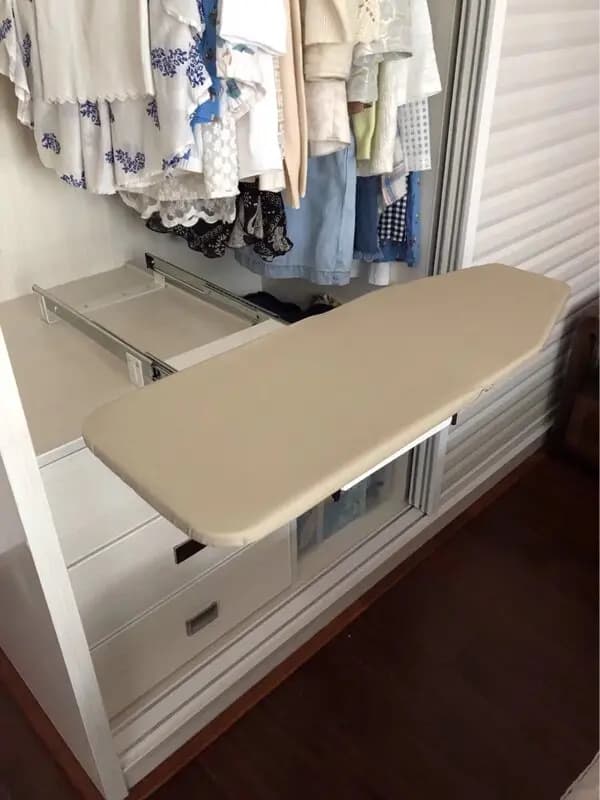 Cloakroom Household folding wardrobe Cabinet ironing board Hidden ironing board Electric iron rack Push-pull damping ironing