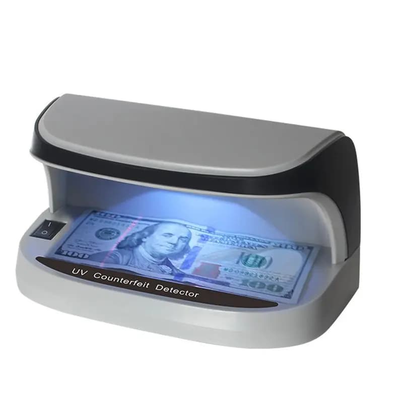 Rilevatore di banconote contraffatte da tavolo portatile Valuta in contanti Banconote Note Controllo Supporto UV ultravioletto e lente d'ingrandimento