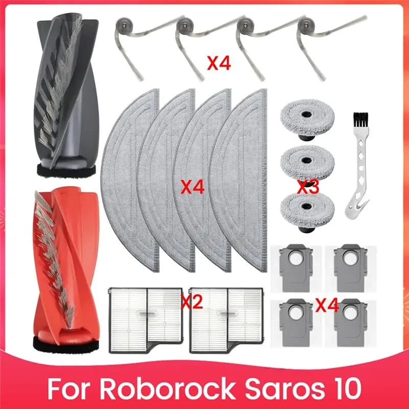 ~ Accessori durevoli per Roborock Saros 10 Robot Aspirapolvere Parti di ricambio Rullo Spazzola principale Filtro HEPA Sacchetti per mop