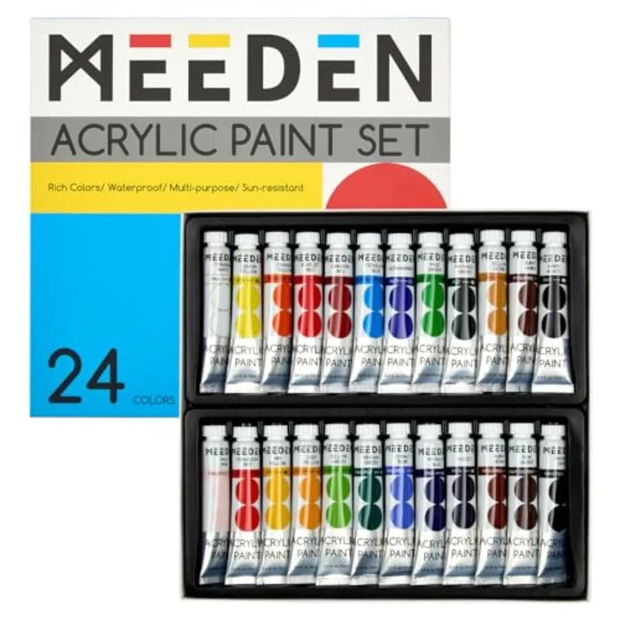 MEEDEN Beginners Acrylic Paint Set: ml/0.41 fl oz Heavy Body Art Craft Paints - Non-Toxic Rich Pigment Hobbists Halloween Pumpk
