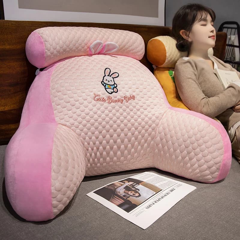 Cuscino Rosa da Comodino, Morbido Supporto Lombare, Grande Cuscino Schienale per Donne in Gravidanza, Cuscino per Divano, Cuscino da Lettura per Dormitorio