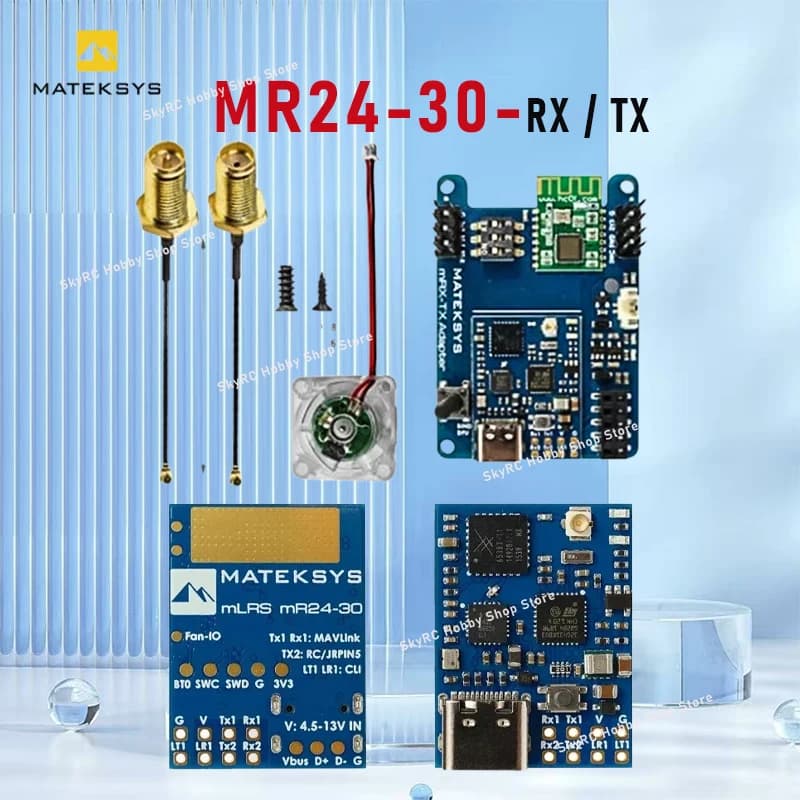MATEKSYS MR24-30-TX mLRS MAVLink TX Kit, 2.4GHz LoRa SX1281 TCXO, 30dBm 1000mW, Bluetooth, for FPV Long Range Drone