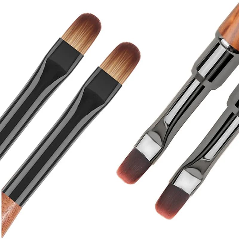 Set di 2/6 Pennelli per Unghie con Manico in Legno di Sandalo per Manicure, Pittura di Linee, Sfumature, Gel UV, Estensione e Decorazione