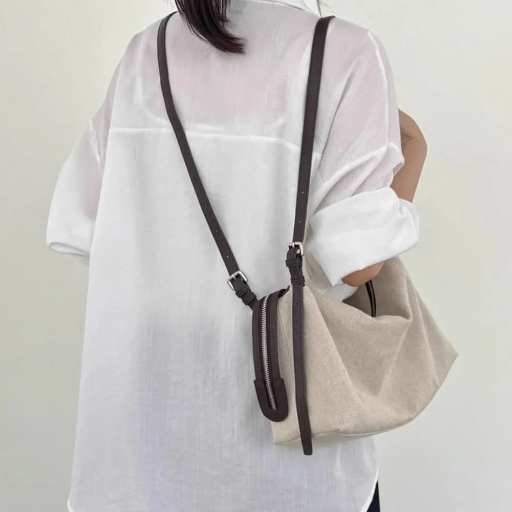 Lazy Wind Canvas Bag Women's 2026 New Pillow Unique Texture, Stylish and Simple Casual Everyday Shoulder Double Retro Casual