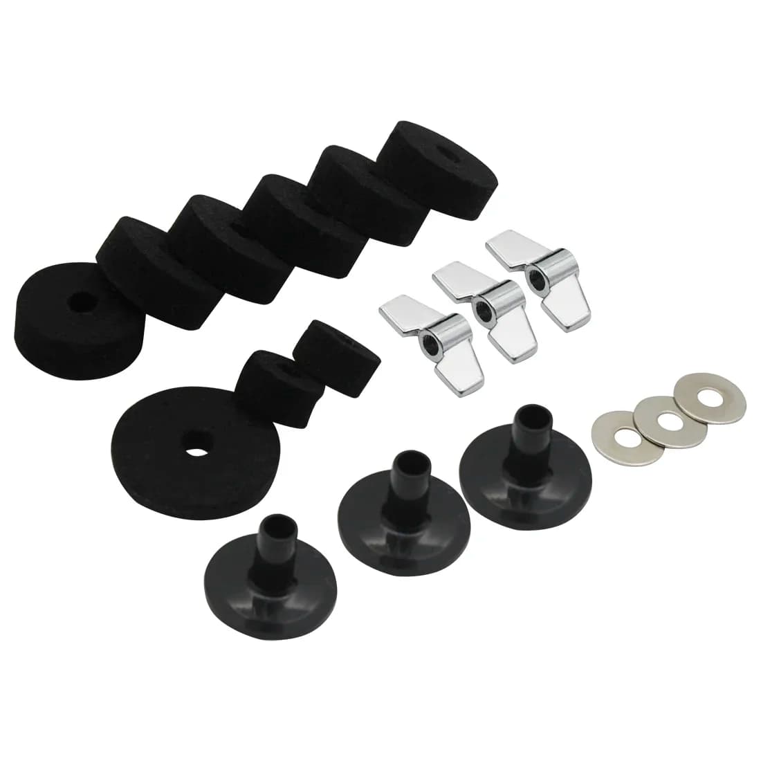 LADE Piatti Supporto Maniche Feltri Pad 18 Pezzi Set Con Base Rondella Dadi Alari di Ricambio Per Tamburo Hi-Hat Piatto Supporto Accessorio