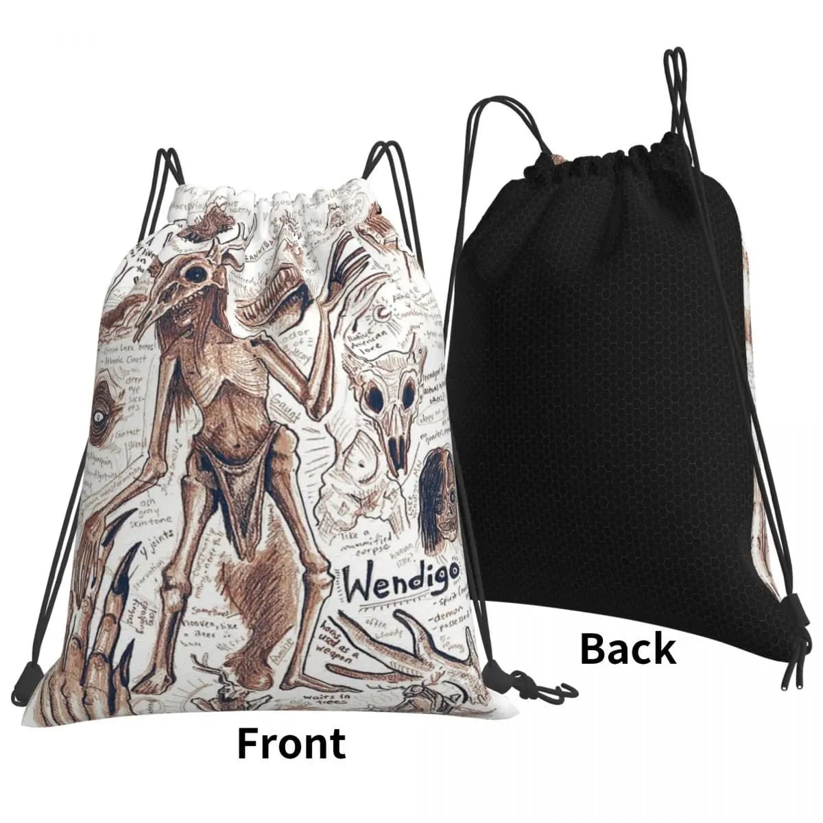 Zaini EgertronPuck's Wendigo ANatomy, borsa portatile con coulisse, tasca per oggetti vari, borse per libri, per viaggi e scuola
