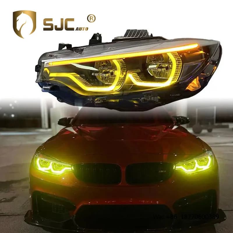 SJC Auto Car Part for BMW 4 Series F32 F36 F82 M3 F80 Headlight Assembly 2013-2020 New Design V2 Yellow/White LED Headlight