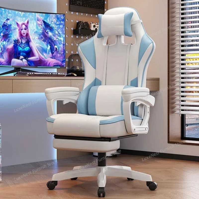 Sedia da Ufficio Ergonomica da Gaming per Persone Alte e Robuste, Regolabile, Trasparente, Poltrona da Sala da Pranzo, Offerta Arredamento